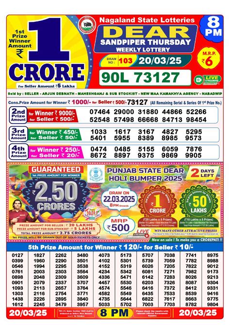 dear lottery result|20 tarikh ka lottery sambad.